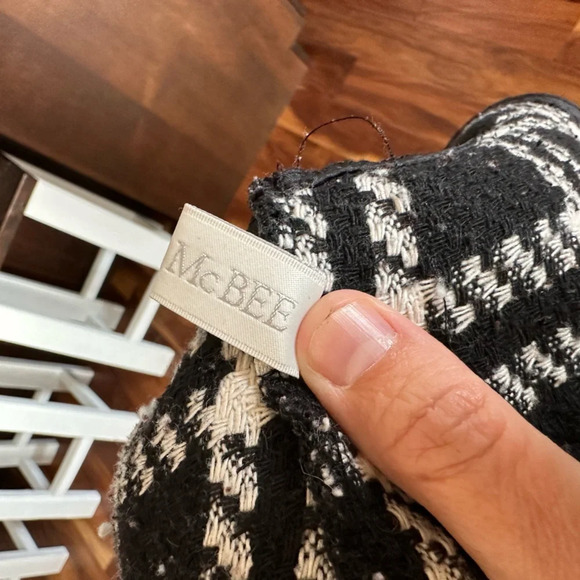 Cecil McBee Black and White Plaid Herringbone Romper size Medium - Picture 5 of 5